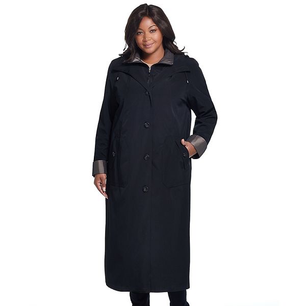 Plus Size Gallery Long Hooded Rain Coat