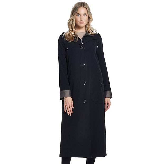 LONG ZIPPER COAT - black raincoat for women –