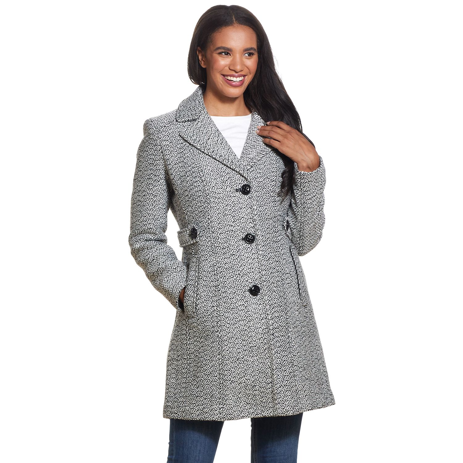 white wool women's dress coat