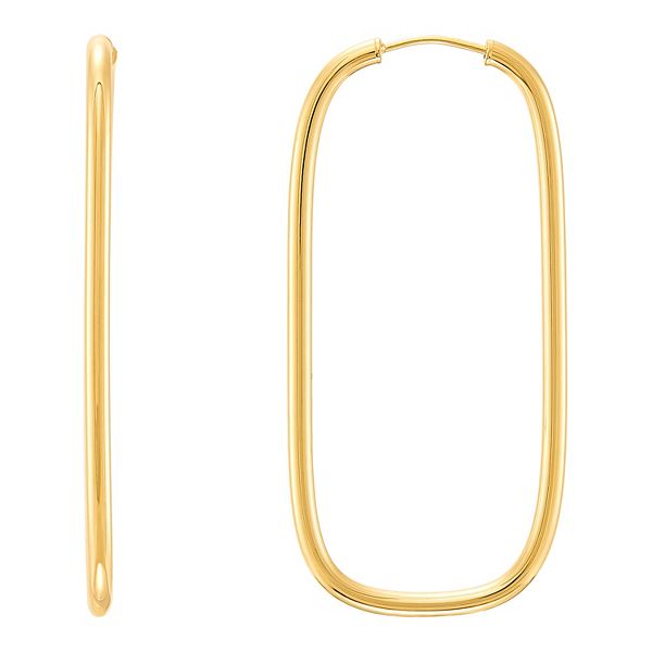 10k Gold Polished Flex Tube Hoop Earrings
