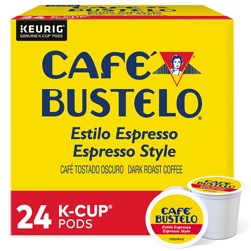 Café Bustelo Espresso Style  Dark Roast Coffee  Keurig K-Cup Pods  24 Count Box