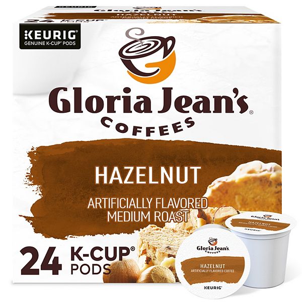 Gloria Jean s Hazelnut Coffee Medium Roast K Cup Pods 24 Count