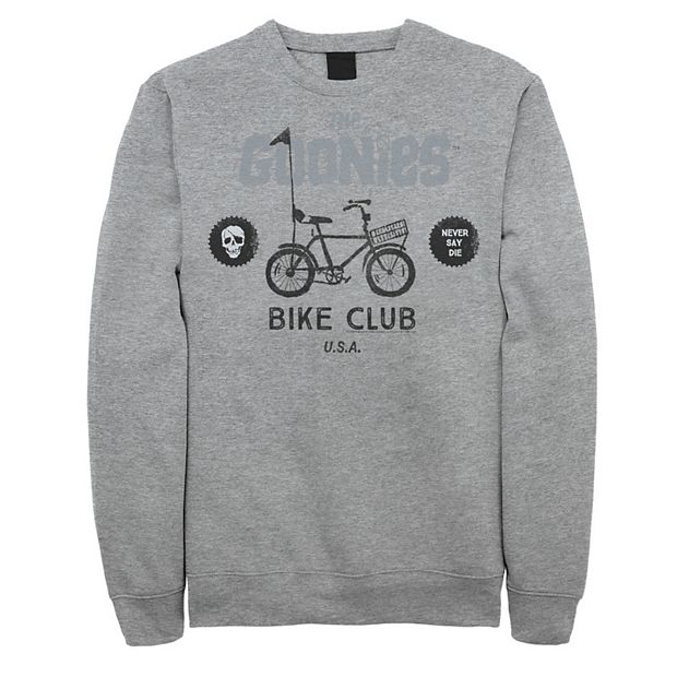 Men s The Goonies Bike Club Never Say Die Text Sweatshirt