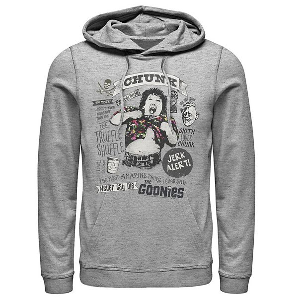 Men s The Goonies Chunk Sloth Things Text Hoodie