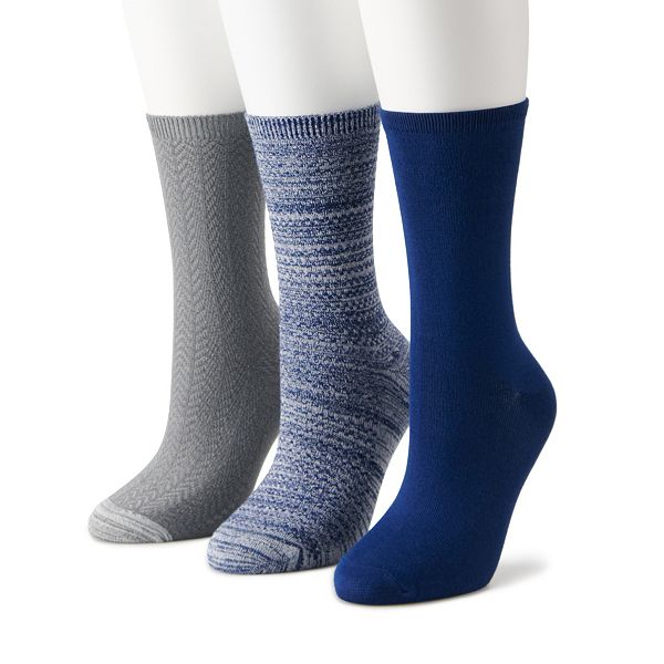 Women's Cuddl Duds® 3Pack Marled Crew Socks