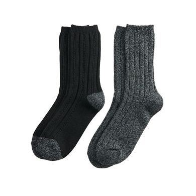 Women's Cuddl Duds® 2-Pack Classic Boot Socks 