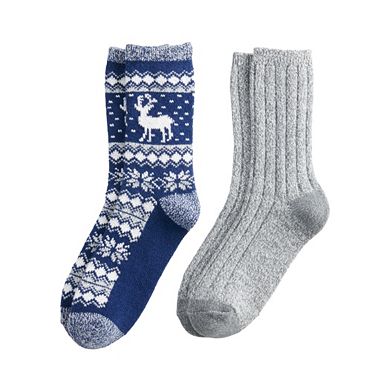Women's Cuddl Duds® 2-Pack Holiday Boot Socks