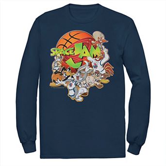 Men's Looney Tunes Space Jam Group Shot Basketball Logo Tee
