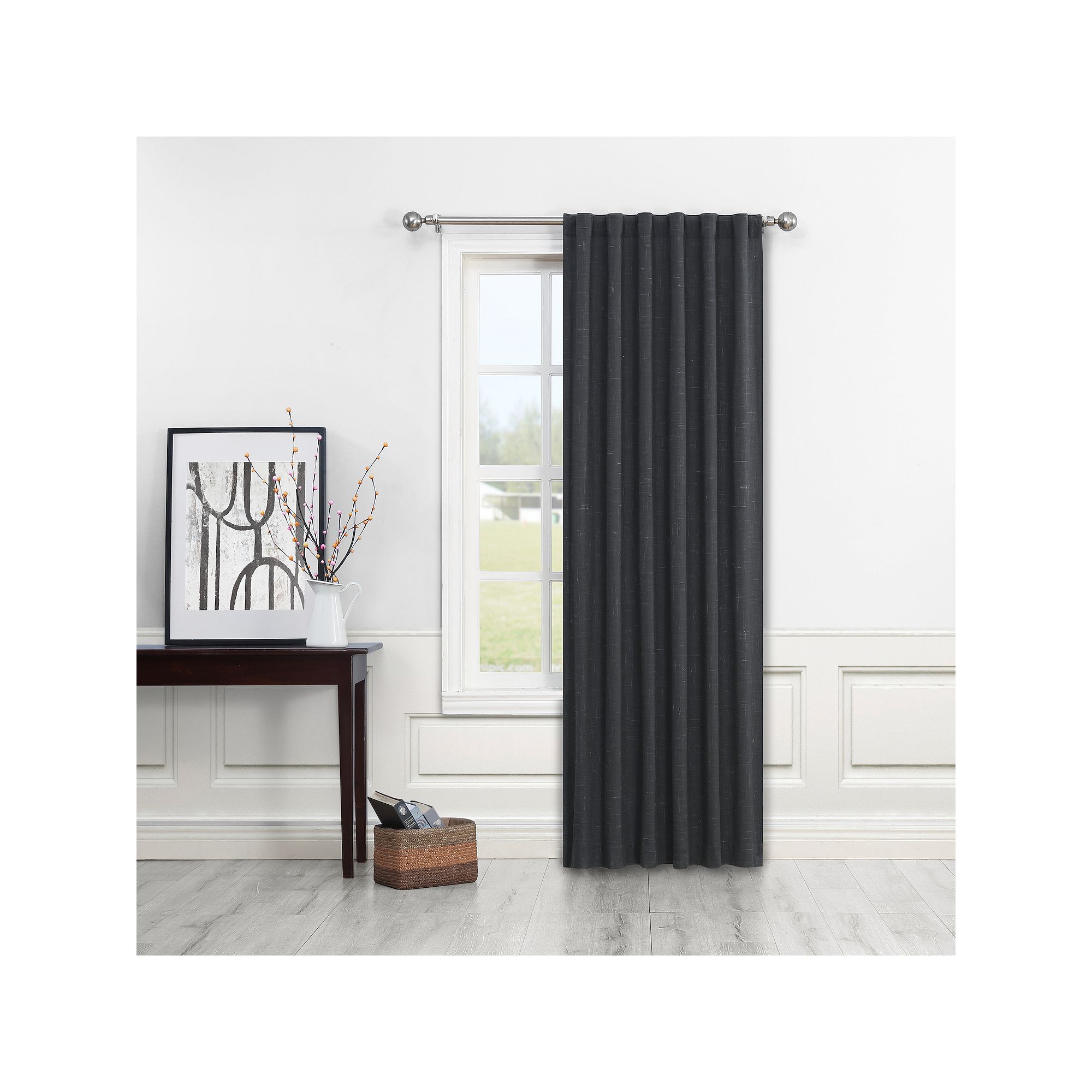 Neféli Paige 1-panel Window Curtain, Grey