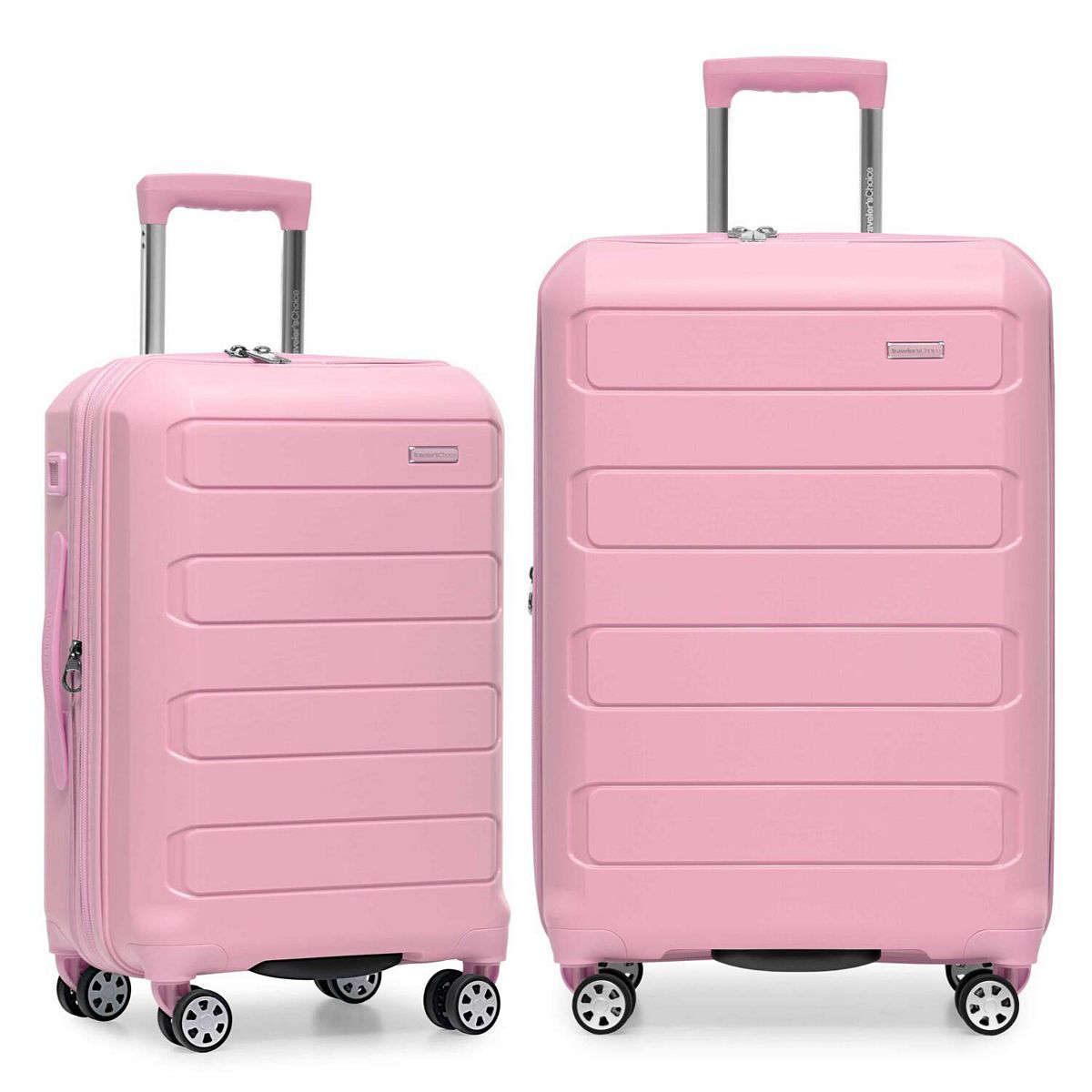 Traveler's Choice Pagosa 2-Piece Hardshell Expandable Spinner Luggage Set - Pink