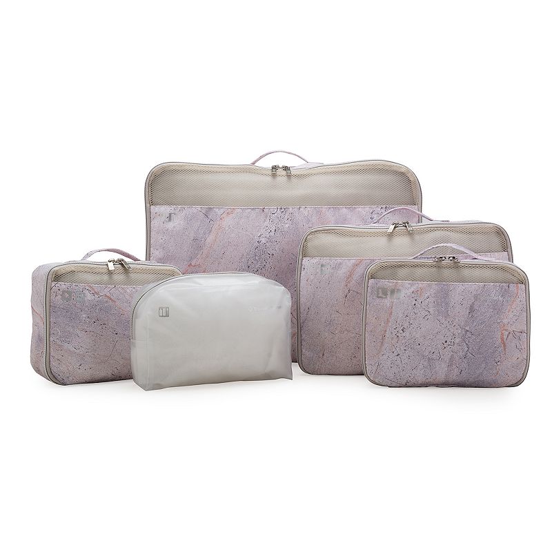Travelers Choice 5-Piece Packing Cube Set, Light Pink