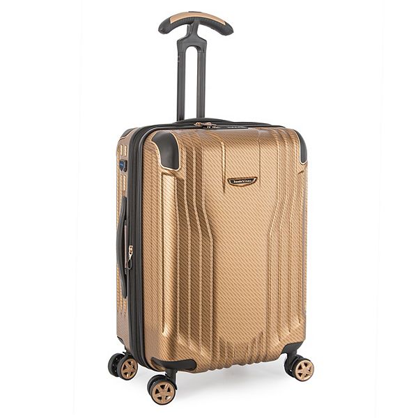 Traveler's Choice Continent Adventurer Polycarbonate Spinner Luggage - Gold (22 CARRYON)