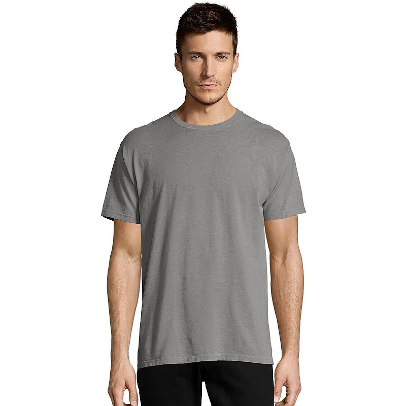 Mens Hanes ComfortWash Garment-Dyed Tee, Size: Small, Dark Grey