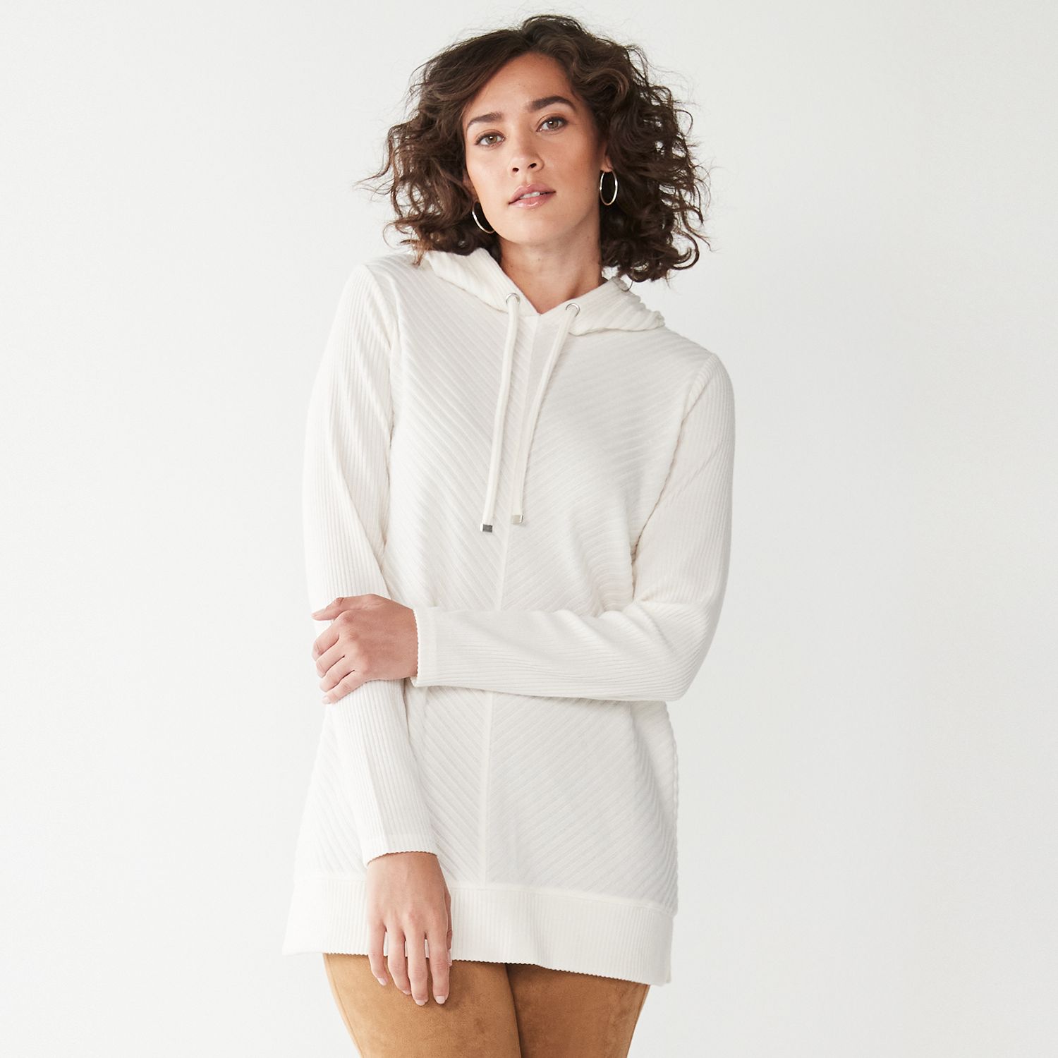 white tunic sweatshirt