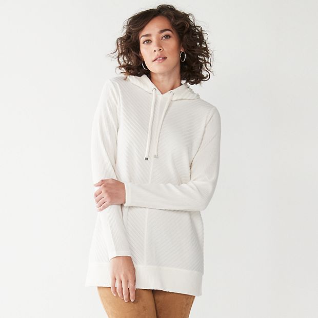 White best sale tunic hoodie