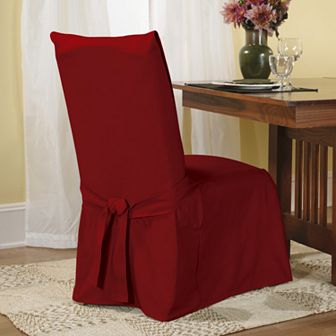 SureFit Home Decor Cotton Long Dinning Chair Slipcover