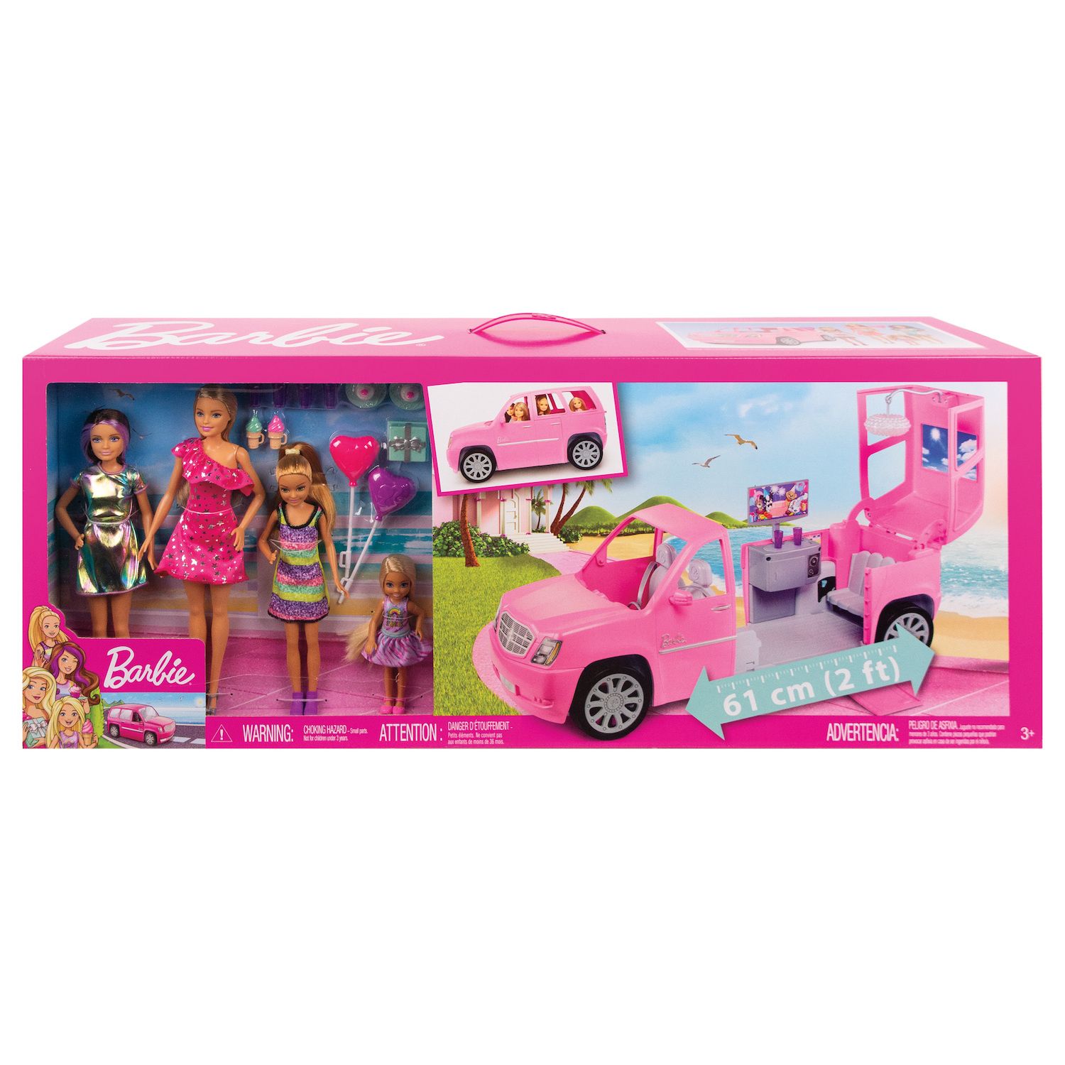 barbie jeep with 2 dolls