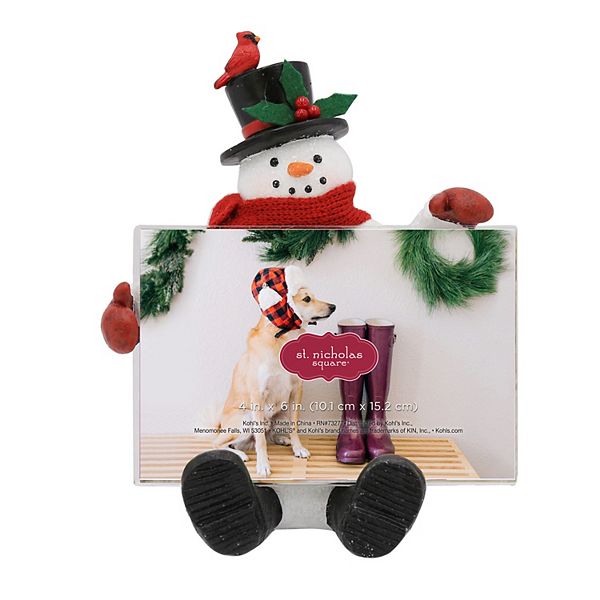 St Nicholas Square 2022 4 X 6 Snowman Christmas Frame St. Nicholas Square® Sitting Snowman Photo Frame