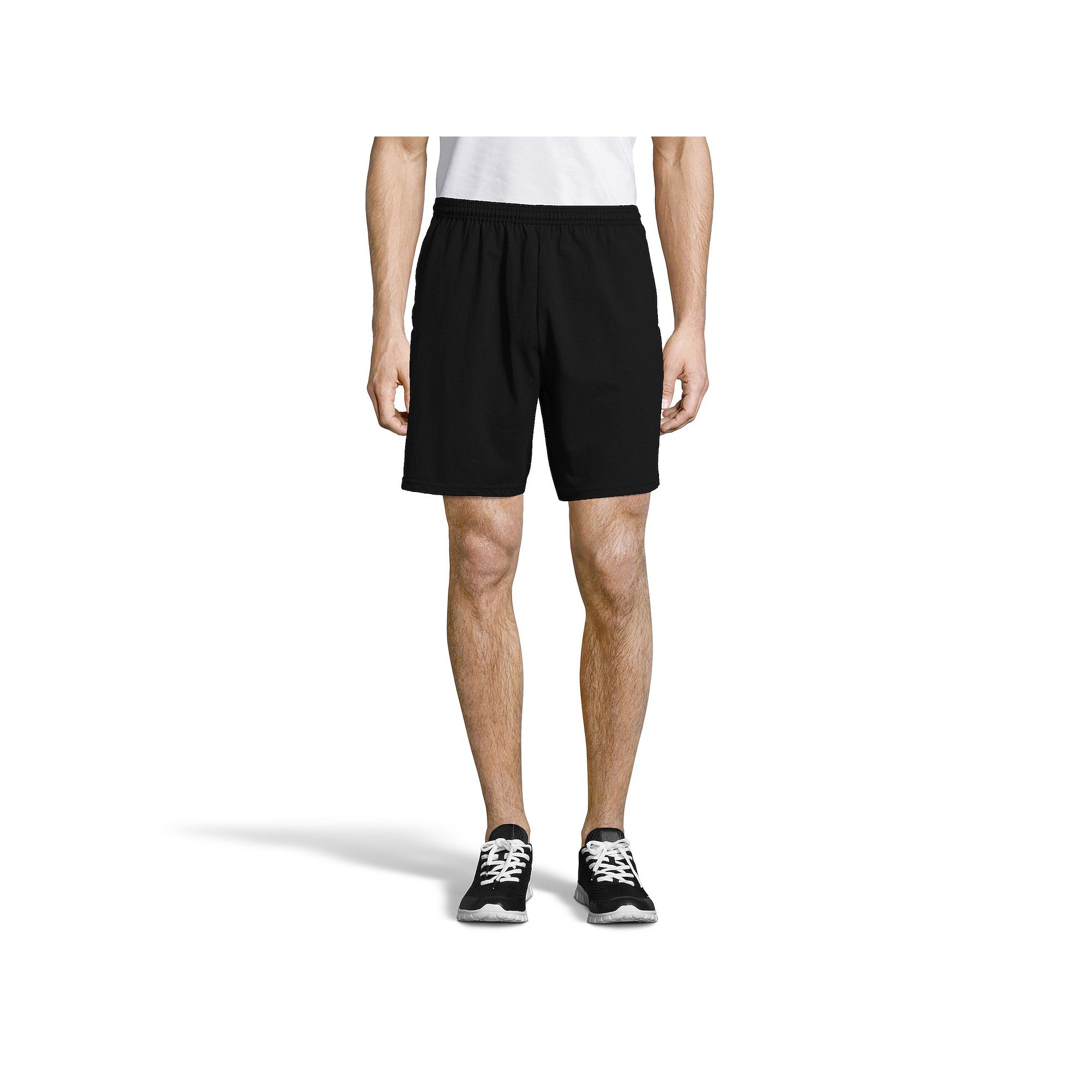 Mens Hanes® ComfortSoft Jersey Pocket Shorts, Size: Small, Black