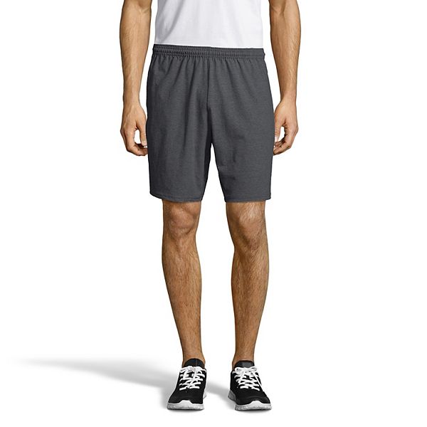 Men's Hanes® ComfortSoft Jersey Pocket Shorts - Charcoal Heather (S)