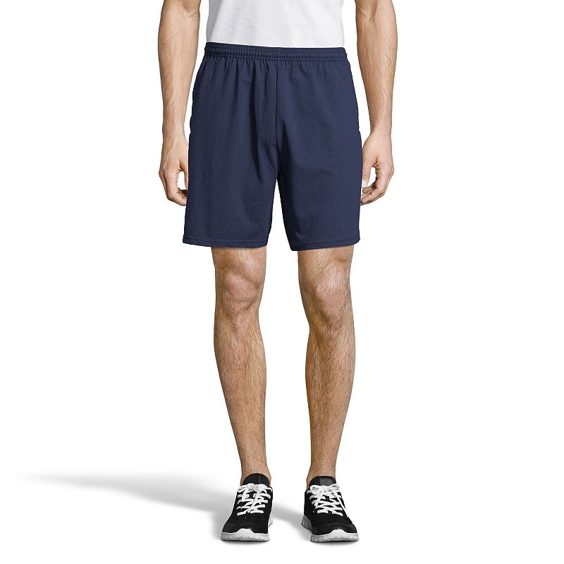 Men's Hanes® ComfortSoft Jersey Pocket Shorts, Size: XXL, Blue