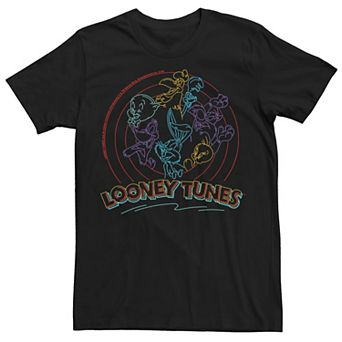 Men's Retro Neon Looney Tunes Lineup Tee