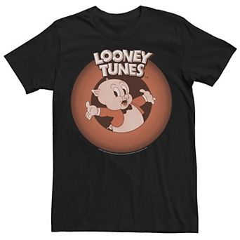 Men's Looney Tunes Porky Pig Classic Circle Portrait Tee