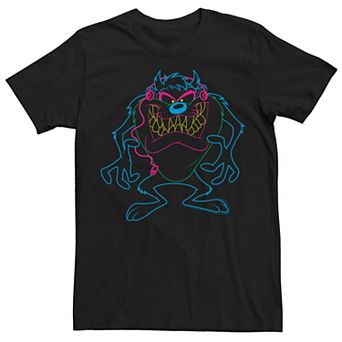 Men's Looney Tunes Taz Neon Outline Tee