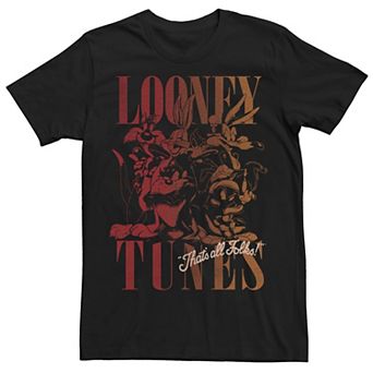 Men's Looney Tunes 2 Tone Sign Off Lineup Tee