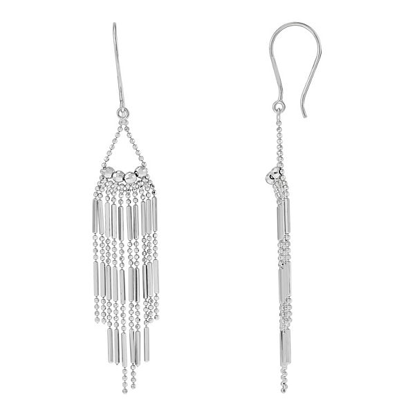 Sterling Silver Beaded Chandelier Drop Earrings