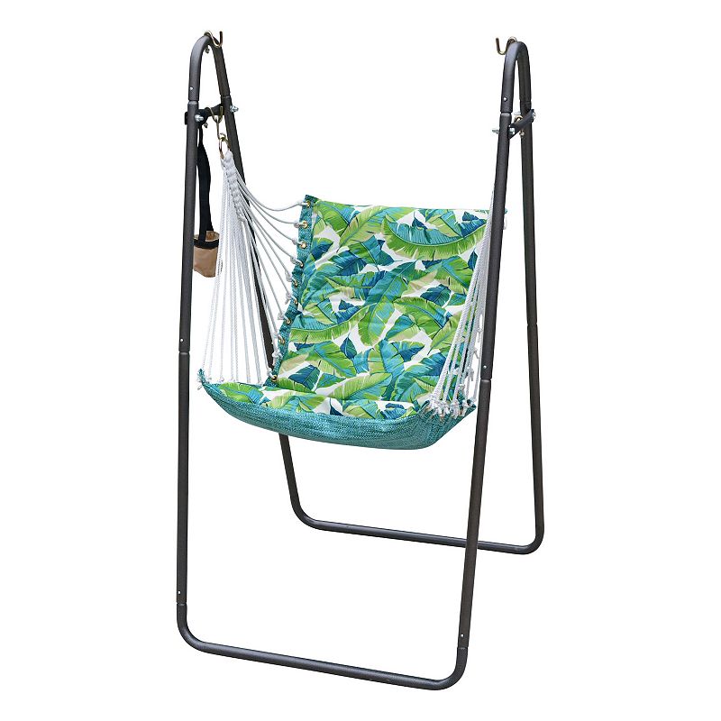 Algoma Hanging Soft Comfort Hammock Chair & Stand, Green