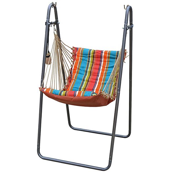 Algoma Hanging Soft Comfort Hammock, Single Person Hammock Chair With Stand