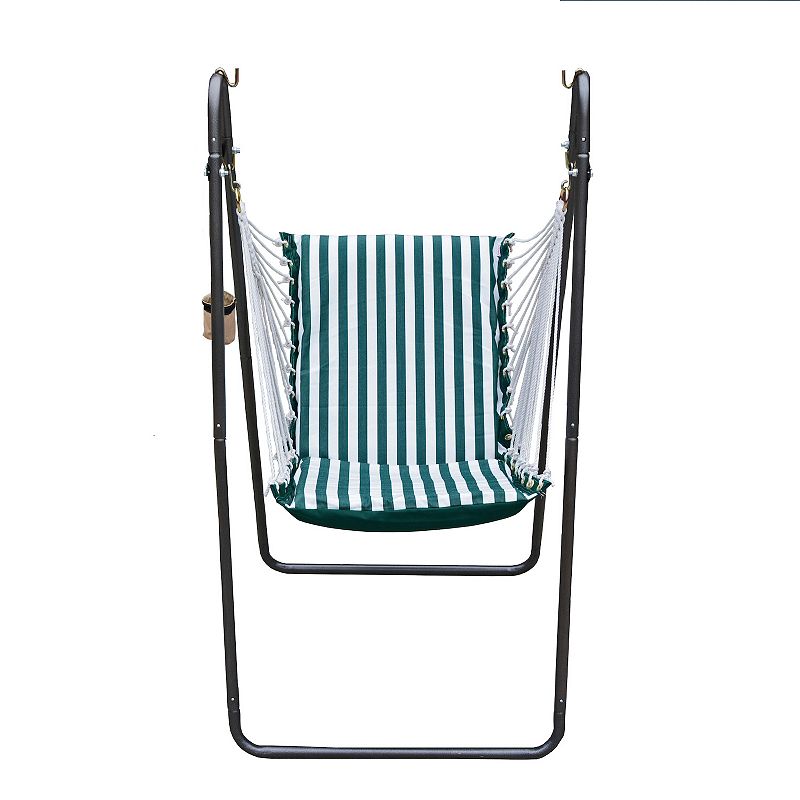 Algoma Sunbrella Hanging Soft Comfort Hammock Chair & Stand, Green