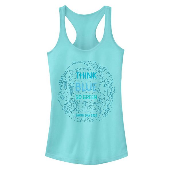 Juniors' Think Blue Green Earth Day 2020 Tank Top