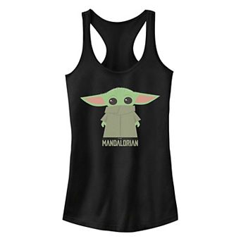 Juniors' Star Wars The Mandalorian The Child aka Baby Yoda Hidden Face Portrait Tank Top