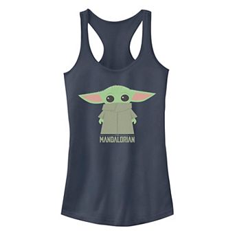 Juniors' Star Wars The Mandalorian The Child aka Baby Yoda Hidden Face Portrait Tank Top