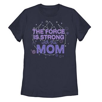 Juniors' Star Wars The Force Is Strong With This Mom Rebel Logo Tee