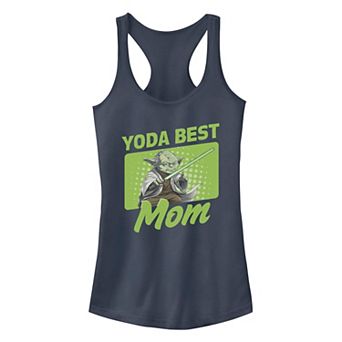 Juniors' Star Wars Yoda Best Mom Cartoon Portrait Tank Top