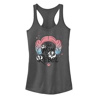 Juniors' Star Wars This Mom Is A Rebel Princess Leia Hair Tank Top