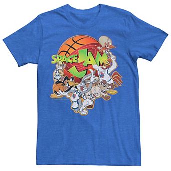 Men's Looney Tunes Space Jam Group Shot Basketball Logo Tee