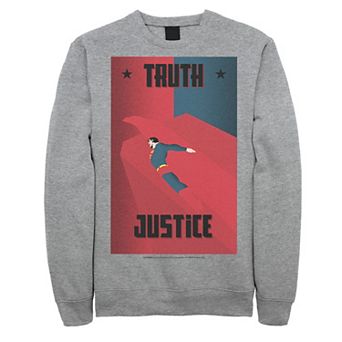 Men's DC Comics Superman Truth And Justice Split Poster Sweatshirt