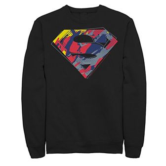 Men's DC Comics Superman Colored Pop Art Chest Logo Sweatshirt