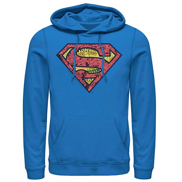 Mens NWT DC Comics Superhero Superman Zip Hooded Jacket Hoodie Sz S M L XL 2X 
