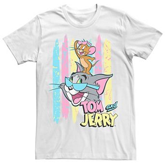 Men's Looney Tunes Tom And Jerry 90's Theme Background Tee