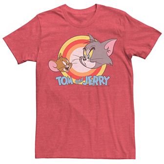 Men's Looney Tunes Tom & Jerry Faces And Logo Distorted Tee
