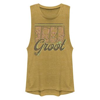 Juniors' Marvel Guardians of the Galaxy Groot Panels Muscle Graphic Tank Top