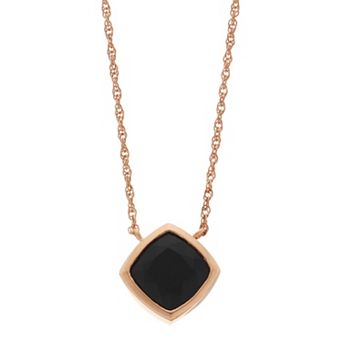 LeRose by Lexi and Rose 14k Rose Gold Over Silver Onyx Necklace