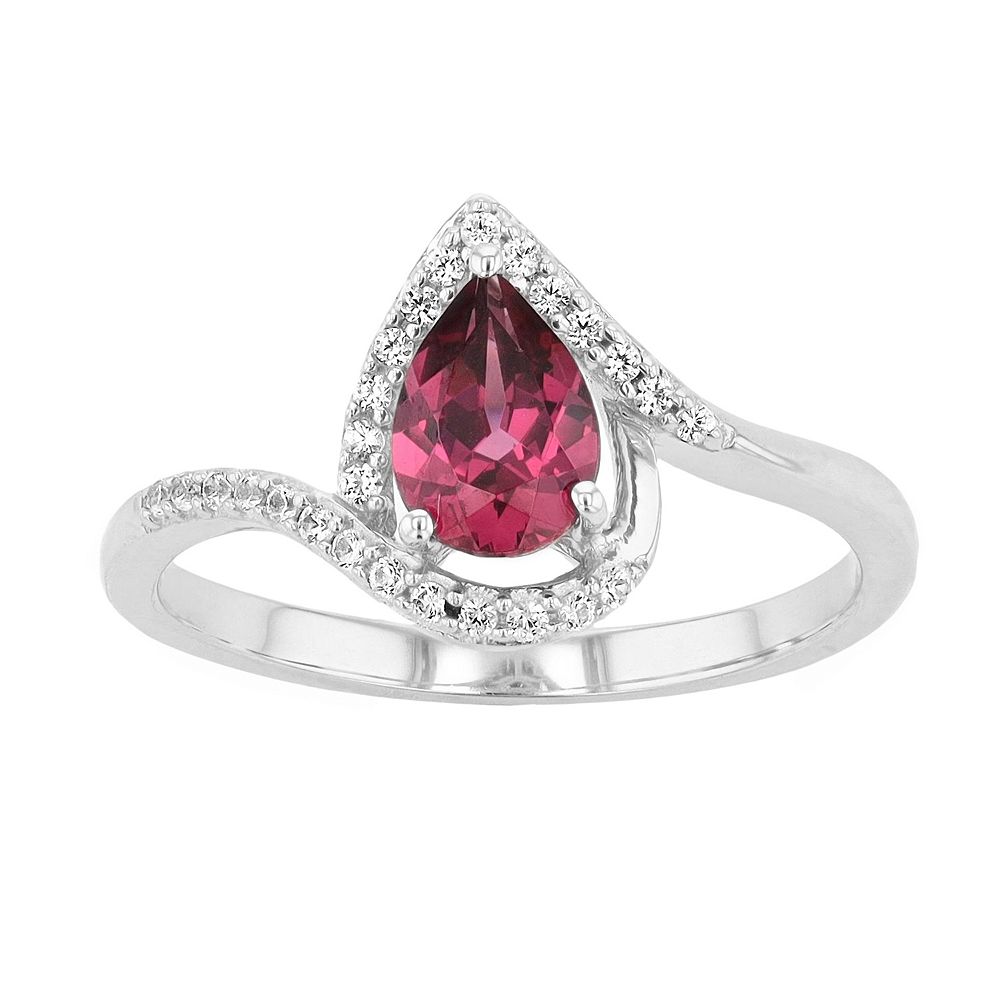 LeRose by Lexi and Rose Sterling Silver Rhodolite Garnet & Lab-Created ...