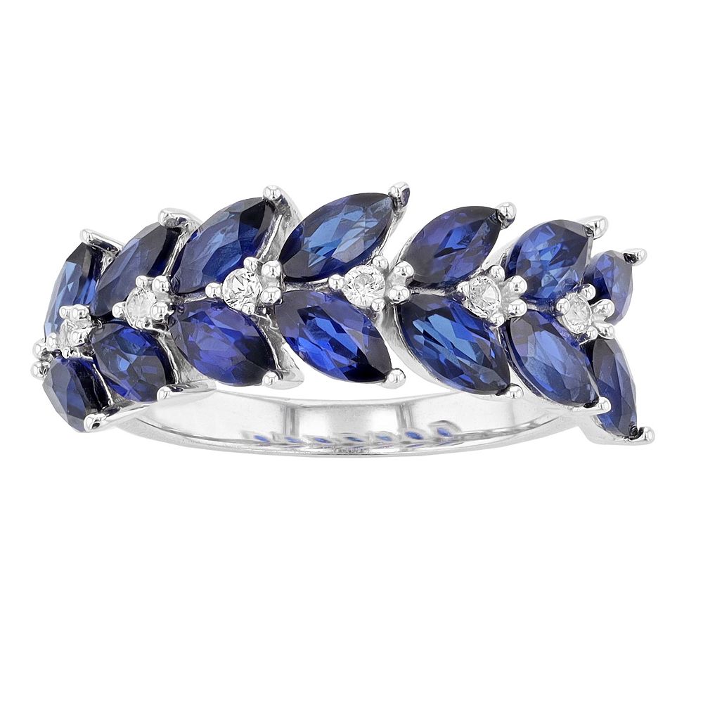 LeRose by Lexi and Rose Sterling Silver Lab-Created Ceylon Sapphire ...