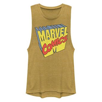 Juniors' Marvel Comics Three Dimensional Logo Muscle Graphic Tank Top